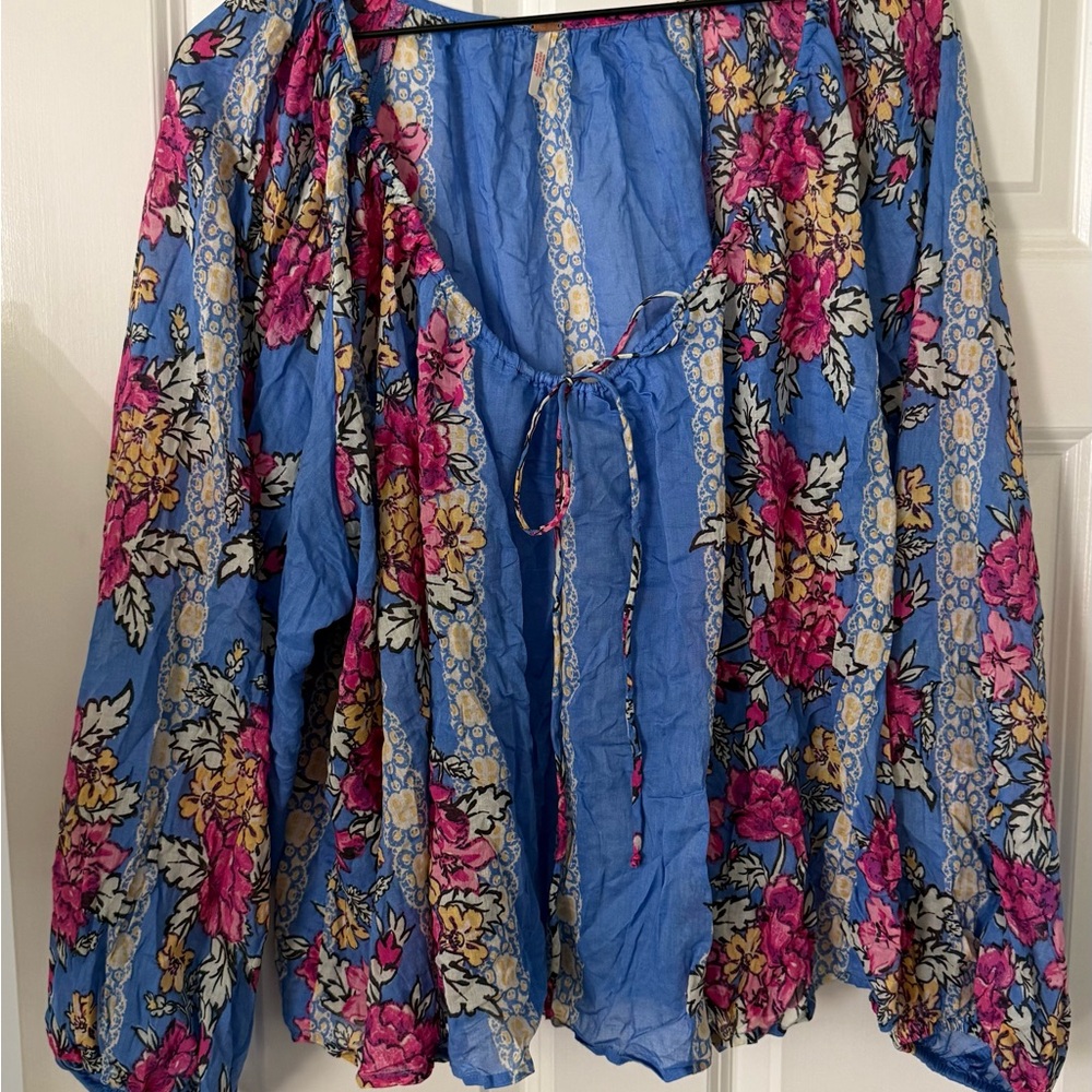 Free People Multicolor Floral Blouse